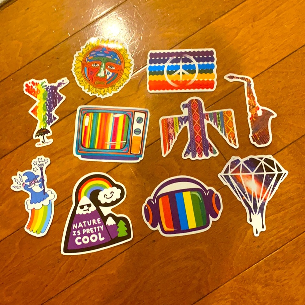 10 RAINBOW Stickers